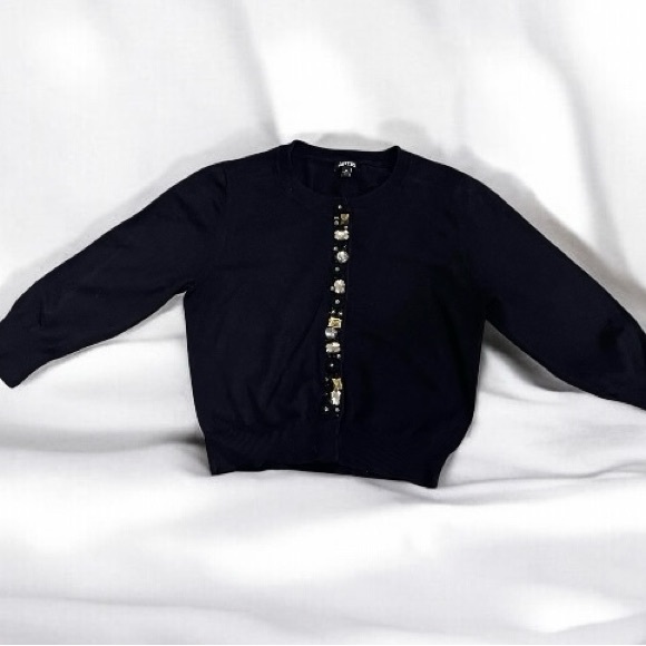 Apt. 9 Sweaters - Elegant Black Cardigan with Embellished Buttons